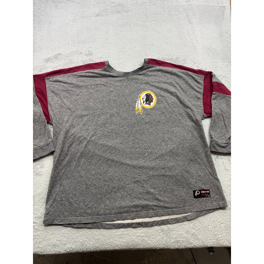 Washington Redskins NFL Team Apparel Gray Maroon‎ Raglan 3/4 Sleeve T Shirt 3XL